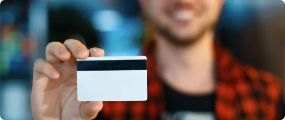 Person holding loyalty card